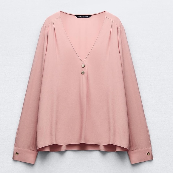 Zara NWT Blouse With Gold Buttons - Picture 5 of 7